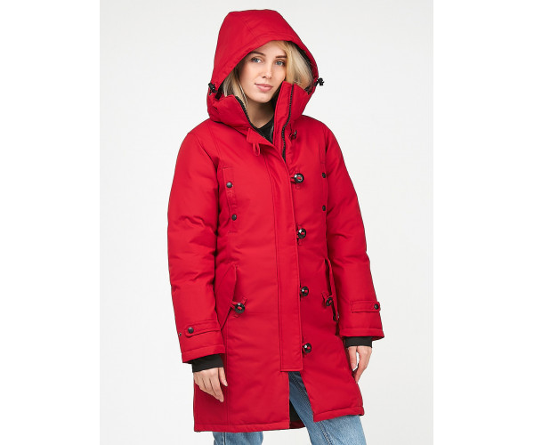Женская зимняя парка малинового цвета 1806M