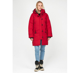 Женская зимняя парка малинового цвета 1806M