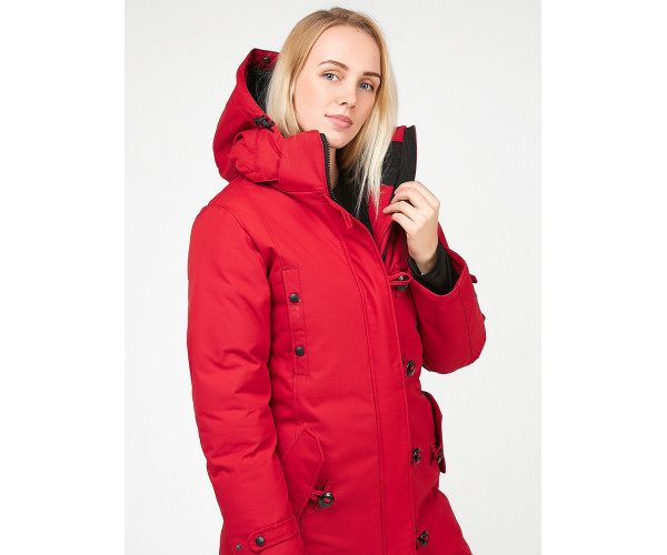 Женская зимняя парка малинового цвета 1806M