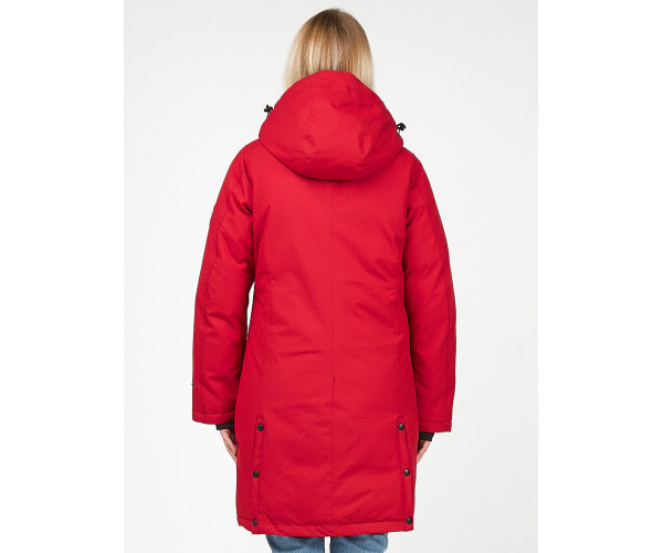 Женская зимняя парка малинового цвета 1806M