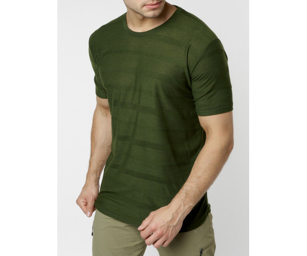 Мужская футболка однотонная хаки цвета 221488Kh