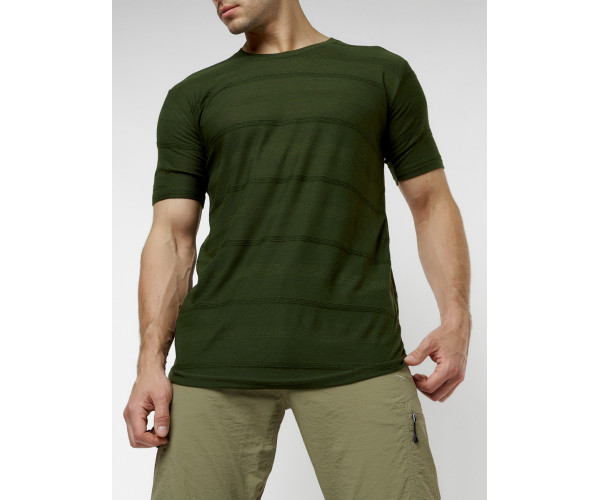 Мужская футболка однотонная хаки цвета 221488Kh