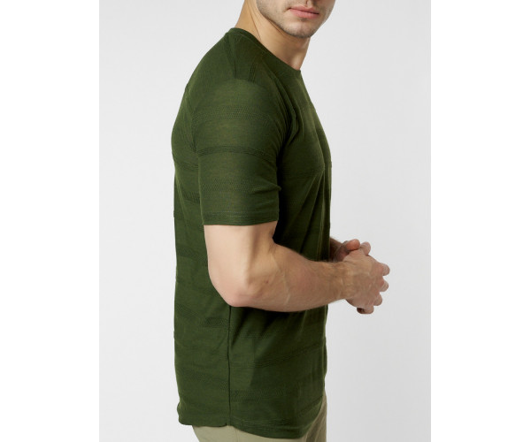 Мужская футболка однотонная хаки цвета 221488Kh