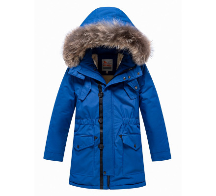 Парка зимняя Valianly для мальчика синего цвета 9037S