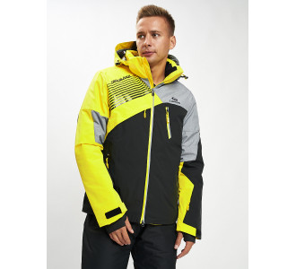 Горнолыжная куртка мужская желтого цвета 77019J