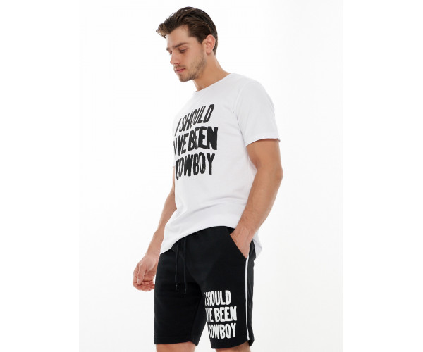 Костюм шорты и футболка черного цвета 223021Ch