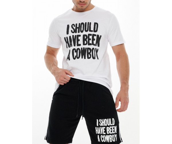 Костюм шорты и футболка черного цвета 223021Ch