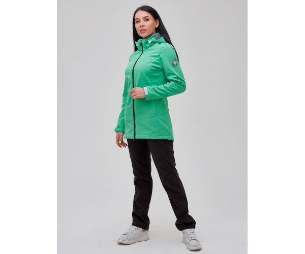 Костюм женский softshell зеленого цвета 02023Z
