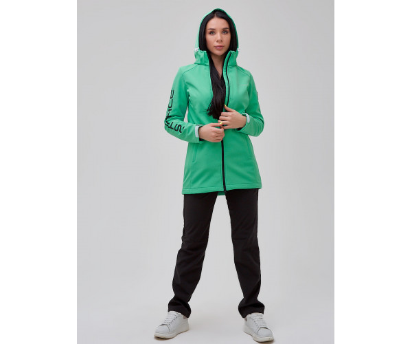 Костюм женский softshell зеленого цвета 02023Z
