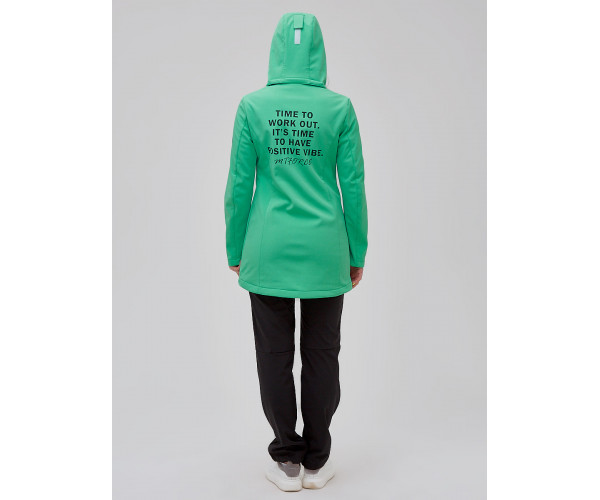 Костюм женский softshell зеленого цвета 02023Z