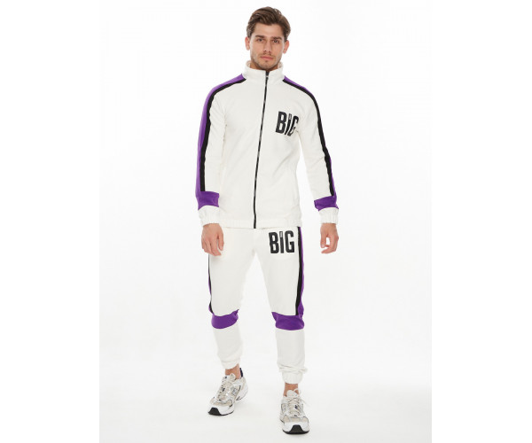 Спортивный костюм трикотажный белого цвета 9156Bl