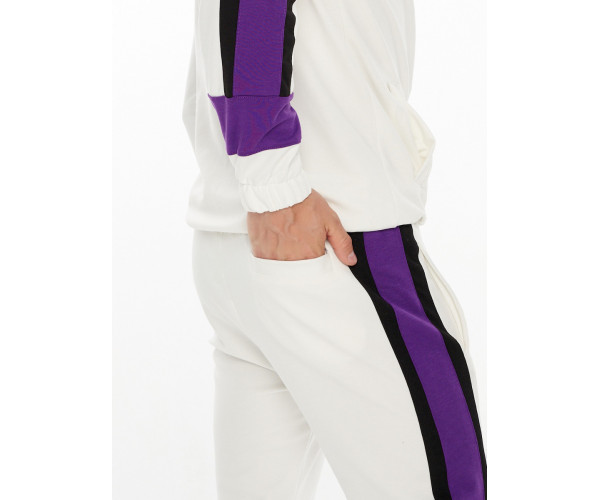 Спортивный костюм трикотажный белого цвета 9156Bl