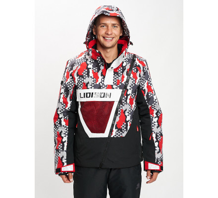 Горнолыжная куртка анорак мужская красного цвета 77027Kr