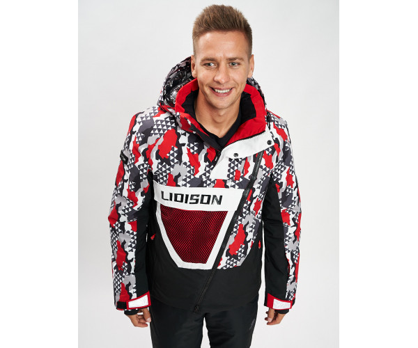 Горнолыжная куртка анорак мужская красного цвета 77027Kr