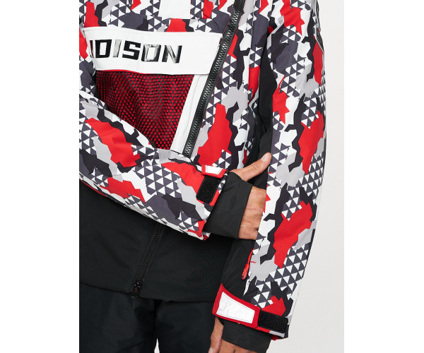 Горнолыжная куртка анорак мужская красного цвета 77027Kr