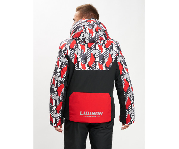 Горнолыжная куртка анорак мужская красного цвета 77027Kr