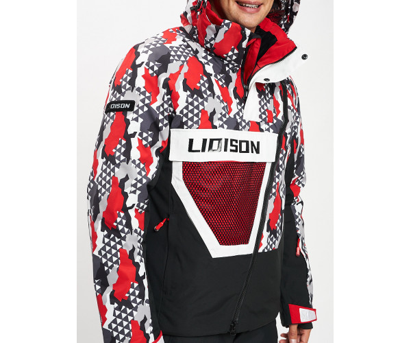 Горнолыжная куртка анорак мужская красного цвета 77027Kr