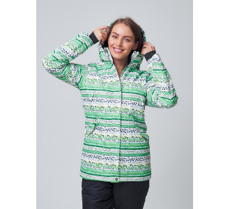 Женская зимняя горнолыжная куртка салатового цвета 1937Sl