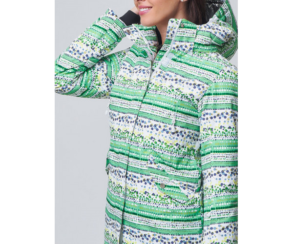 Женская зимняя горнолыжная куртка салатового цвета 1937Sl