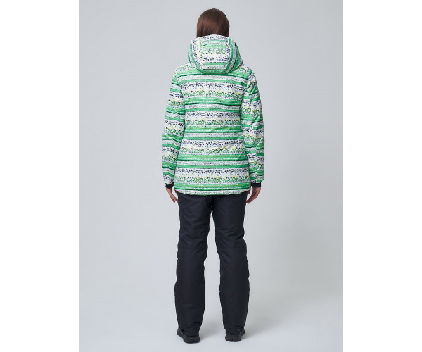 Женская зимняя горнолыжная куртка салатового цвета 1937Sl