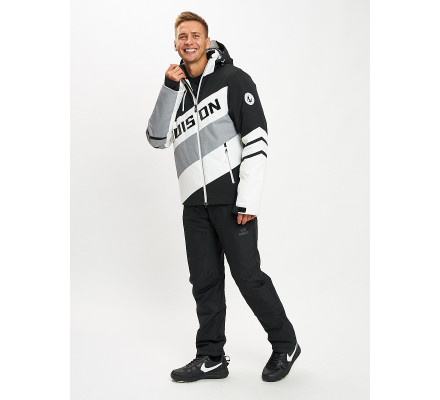 Горнолыжный костюм мужской белого цвета 077022Bl