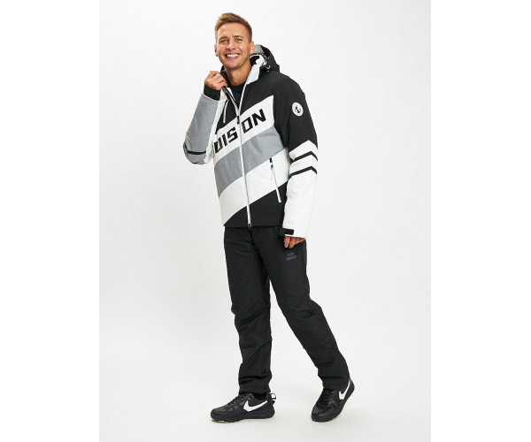 Горнолыжный костюм мужской белого цвета 077022Bl