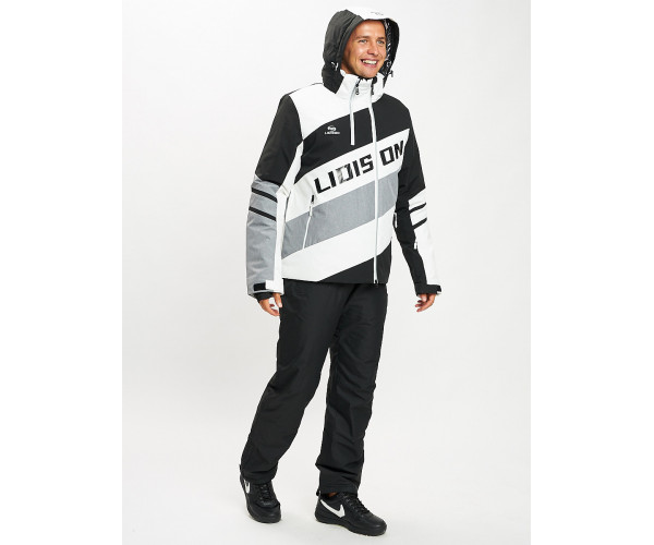 Горнолыжный костюм мужской белого цвета 077022Bl