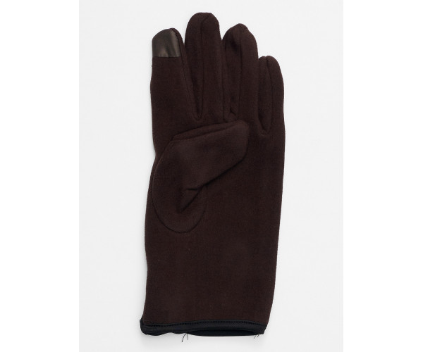 Перчатки женские на флисе темно-коричневого цвета 612TK