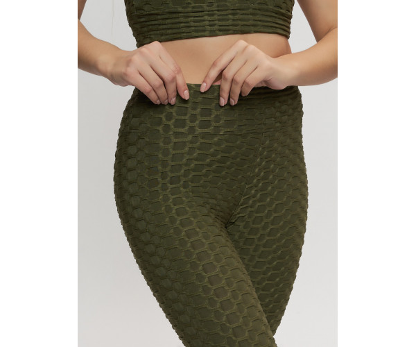 Костюм для фитнеса женский цвета хаки 2001Kh