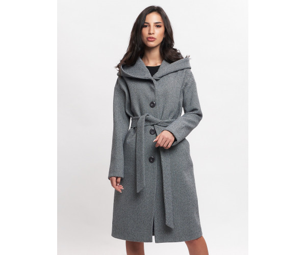 Пальто демисезонное серого цвета 42116Sr