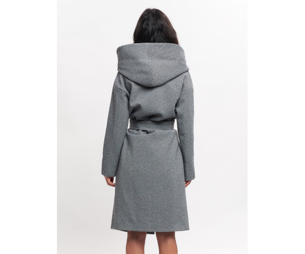 Пальто демисезонное серого цвета 42116Sr