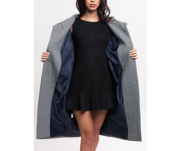 Пальто демисезонное серого цвета 42116Sr