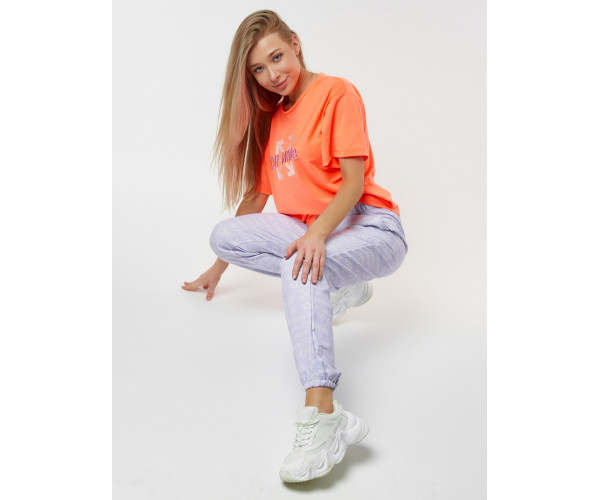 Джоггеры с футболкой персикового цвета 222065P