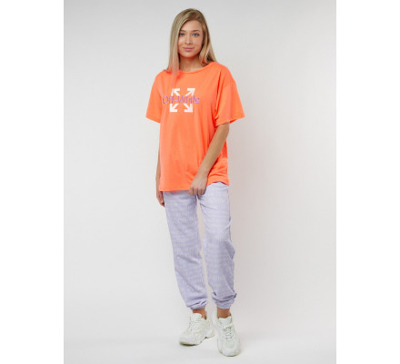 Джоггеры с футболкой персикового цвета 222065P