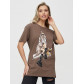Женская туника с принтом коричневого цвета 4296K