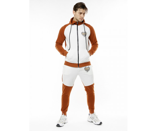 Спортивный костюм трикотажный коричневого цвета 9150K