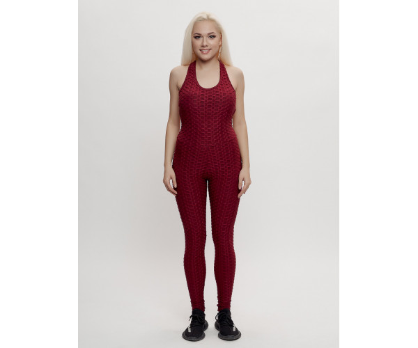 Комбинезон для фитнеса женский бордового цвета 2005Bo