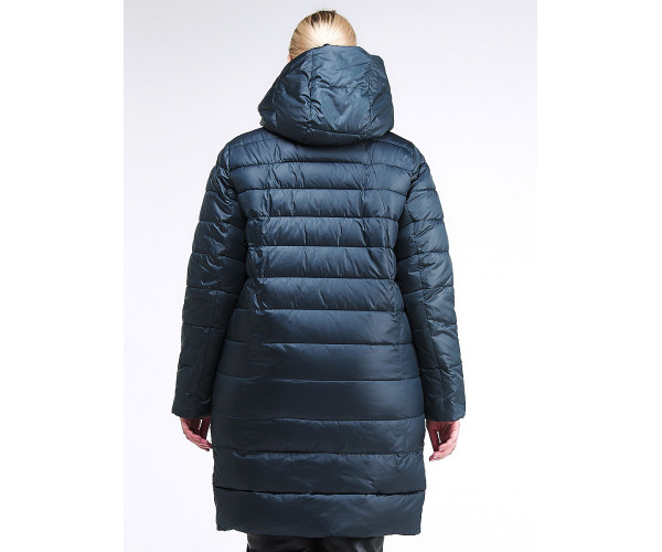 Женская зимняя классика куртка с капюшоном болотного цвета 1968_20Bt