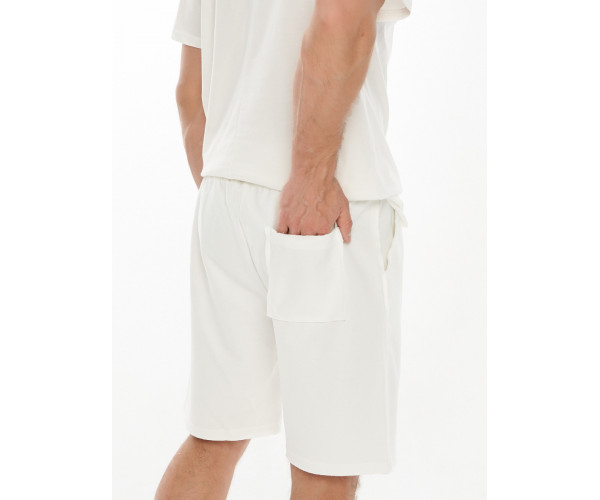 Костюм шорты и футболка белого цвета 9187Bl