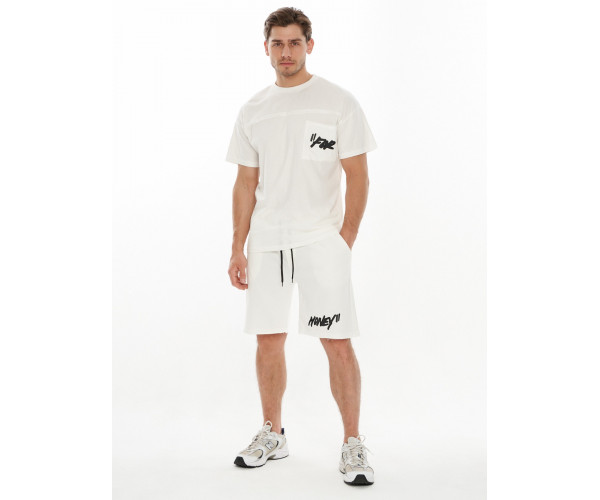 Костюм шорты и футболка белого цвета 9187Bl