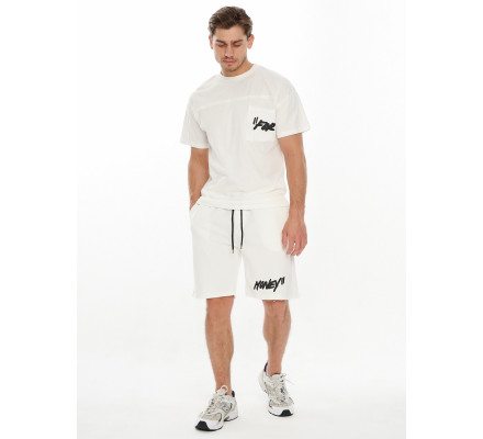 Костюм шорты и футболка белого цвета 9187Bl