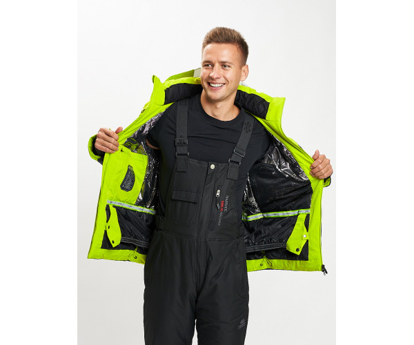 Горнолыжная куртка мужская зеленого цвета 77019Z