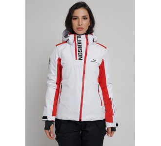 Горнолыжная куртка женская белого цвета 77033Bl