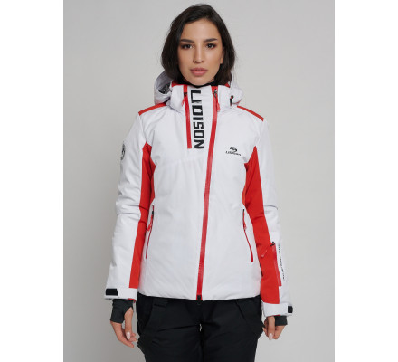 Горнолыжная куртка женская белого цвета 77033Bl