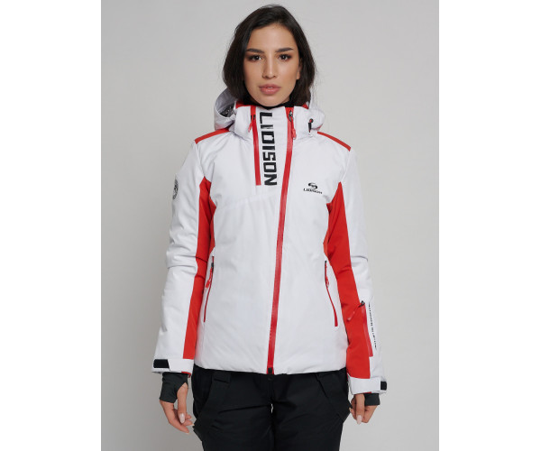 Горнолыжная куртка женская белого цвета 77033Bl
