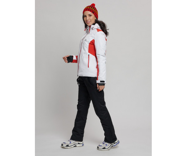 Горнолыжная куртка женская белого цвета 77033Bl