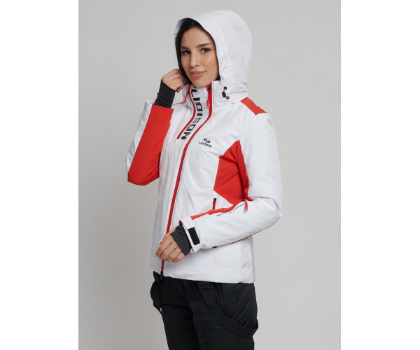 Горнолыжная куртка женская белого цвета 77033Bl