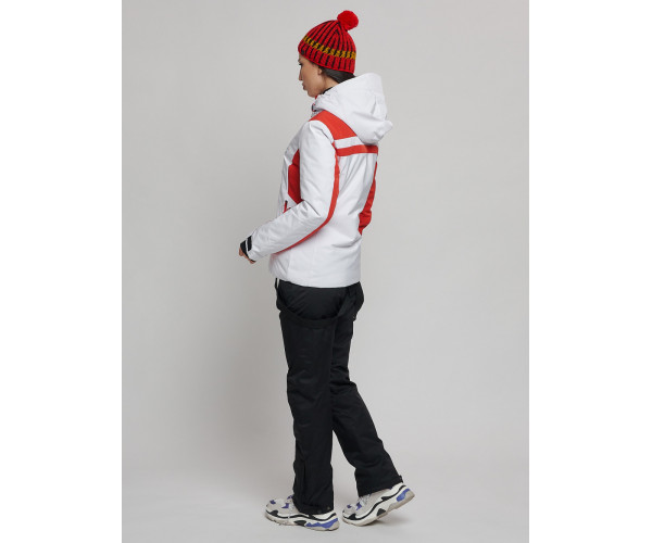 Горнолыжная куртка женская белого цвета 77033Bl