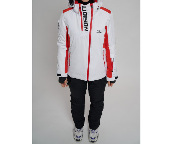Горнолыжная куртка женская белого цвета 77033Bl