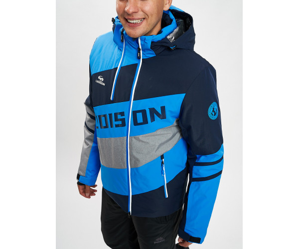 Горнолыжная куртка мужская синего цвета 77022S